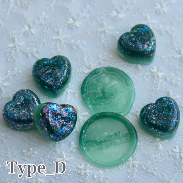 【全5種】シーリングワックス Marble Heart【5粒】