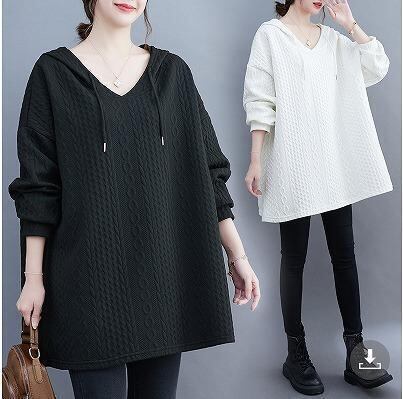 大きいサイズ　レディース　パーカー　トップス　長袖　無地