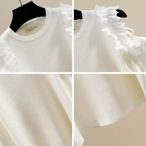 オープンショルダー フリル ニット トップス 10267