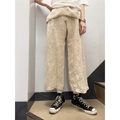 90's "変形" ヘンプ素材 クロップドパンツ