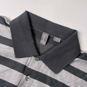 ASHWORTH アシュワース ボーダー 半袖 ポロシャツ M/グレー系 メンズ ゴルフ