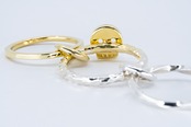 R-121 Three linked Arabesque Scar Ring( 24K Gradient Gold Plated)