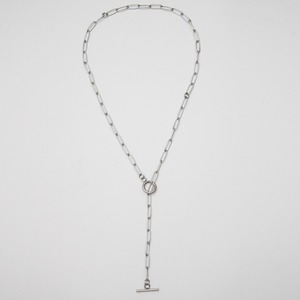 ペーパークリップナローチェーントグルネックレス