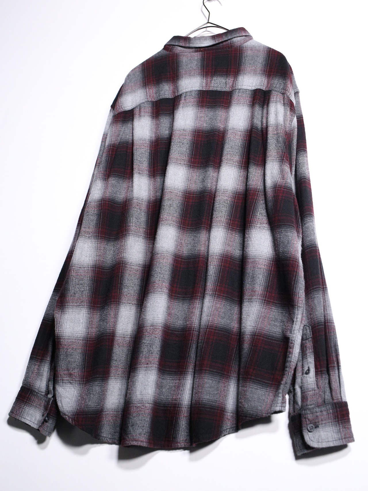 XXL over silhouette ombre check shirt - 16