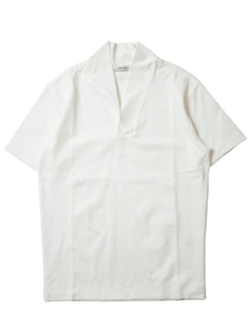 Shawl Collar Polo Shirts White