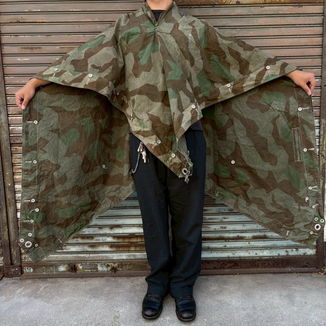 貴重 40s German Army ドイツ軍 実物 M-31 Splinter Camo Zeltbahn WW2