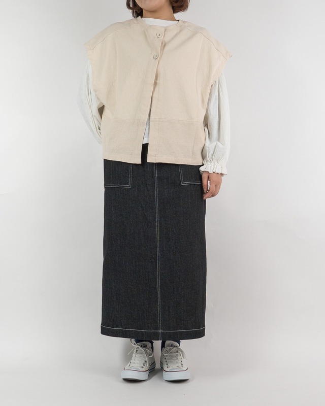 10/-異素材ドロップSH 前後2WAYコンパクトベスト