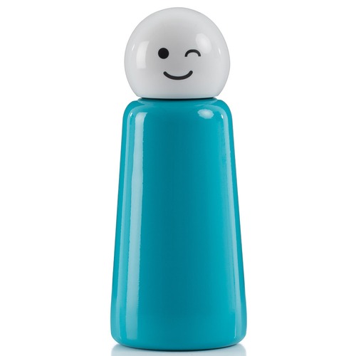 Skittle Bottle Mini 300ml - Sky blue & whie wink