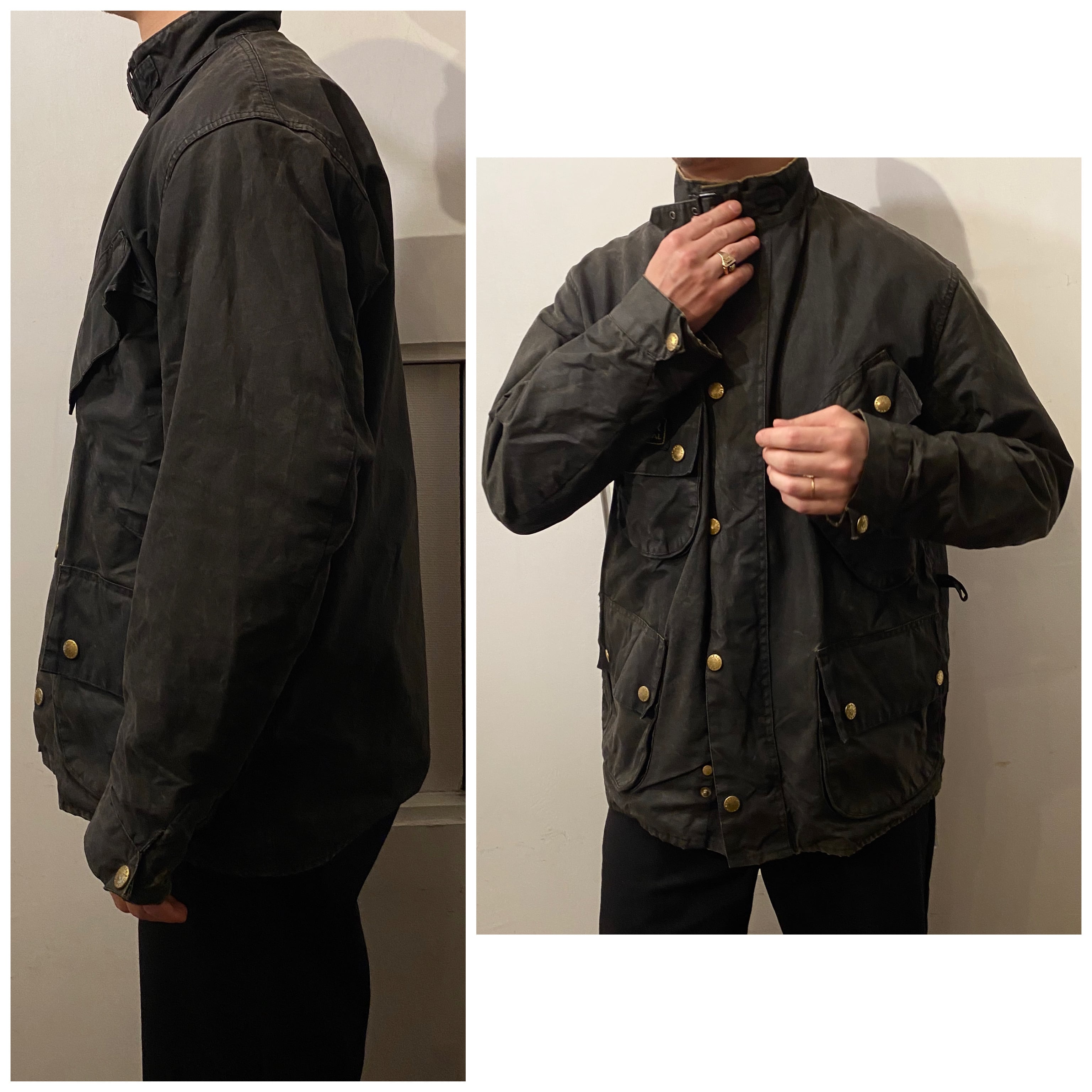 身幅60cm90's Barbour バブアー international 黒