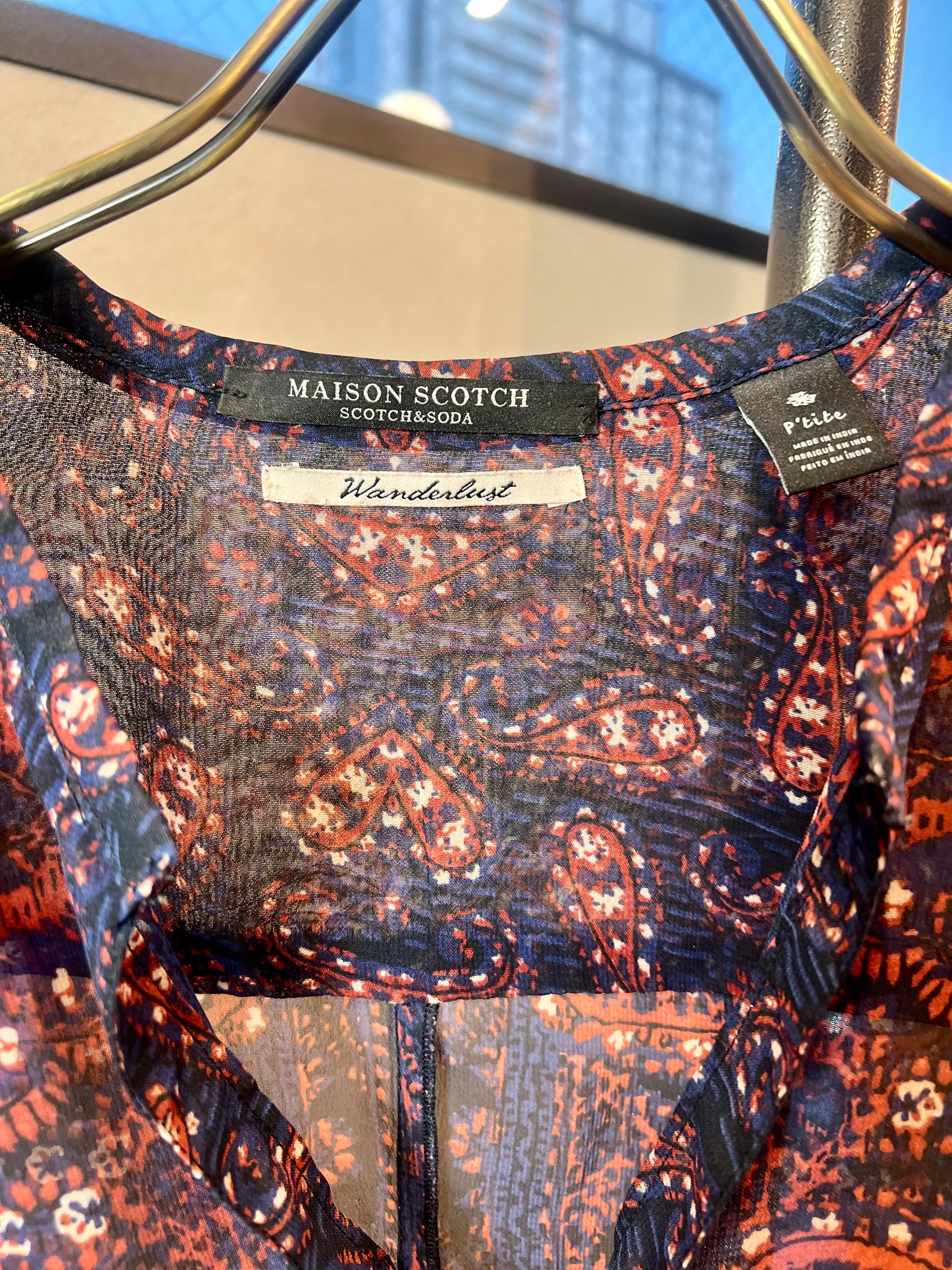 MAISON SCOTCH】ノーカラー・プリントブラウス(USED) | passage