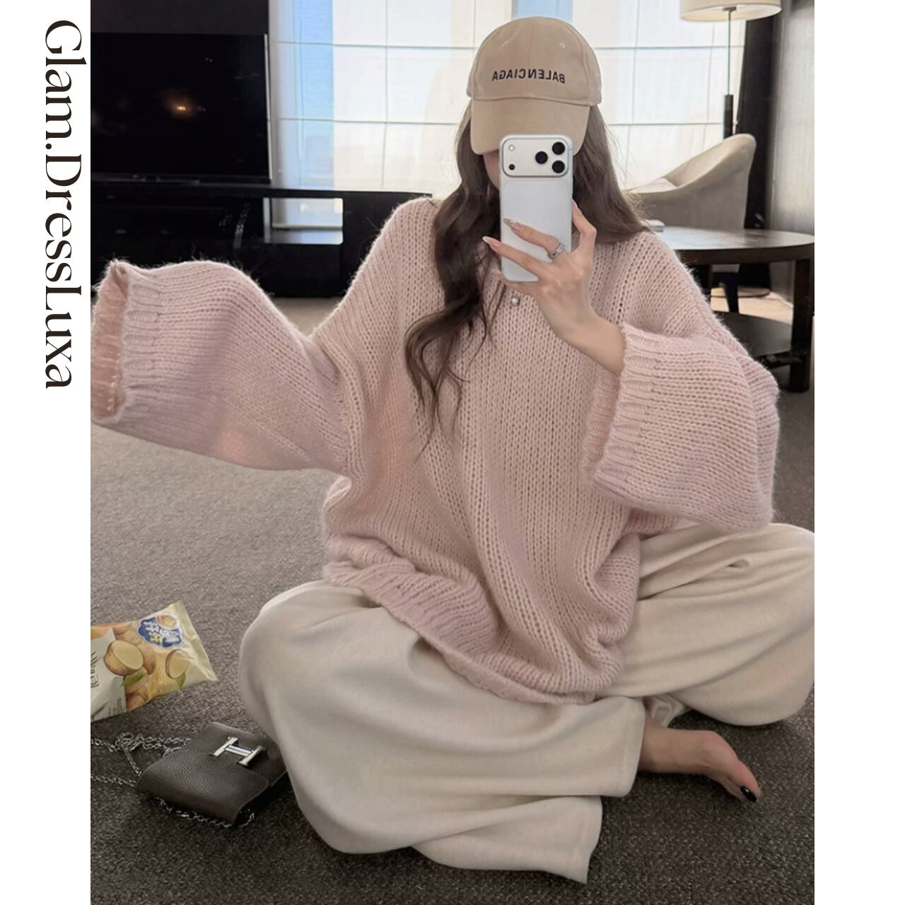 Mohair Blend ルーズスリーブニット/2color_T1057