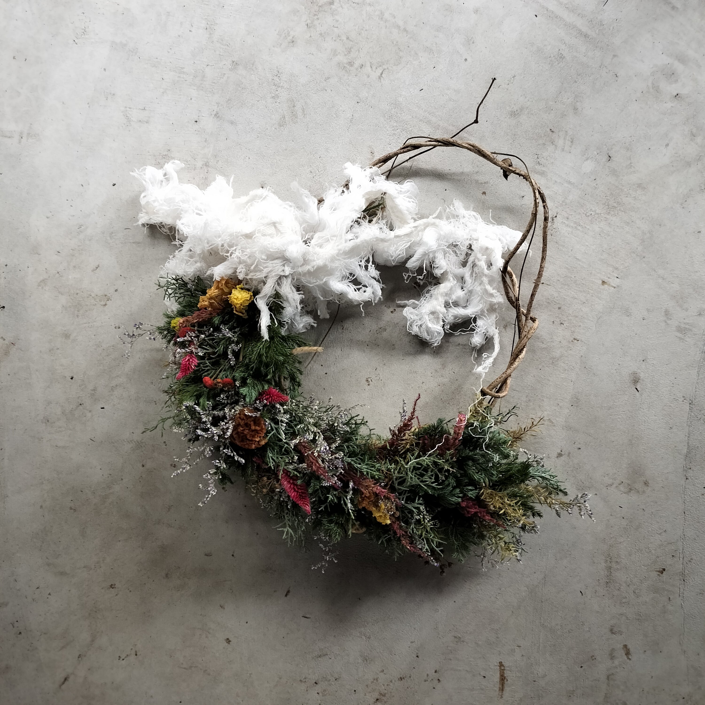 ドライフラワークリスマスリース【Dried Flowers X'mas Wreath】