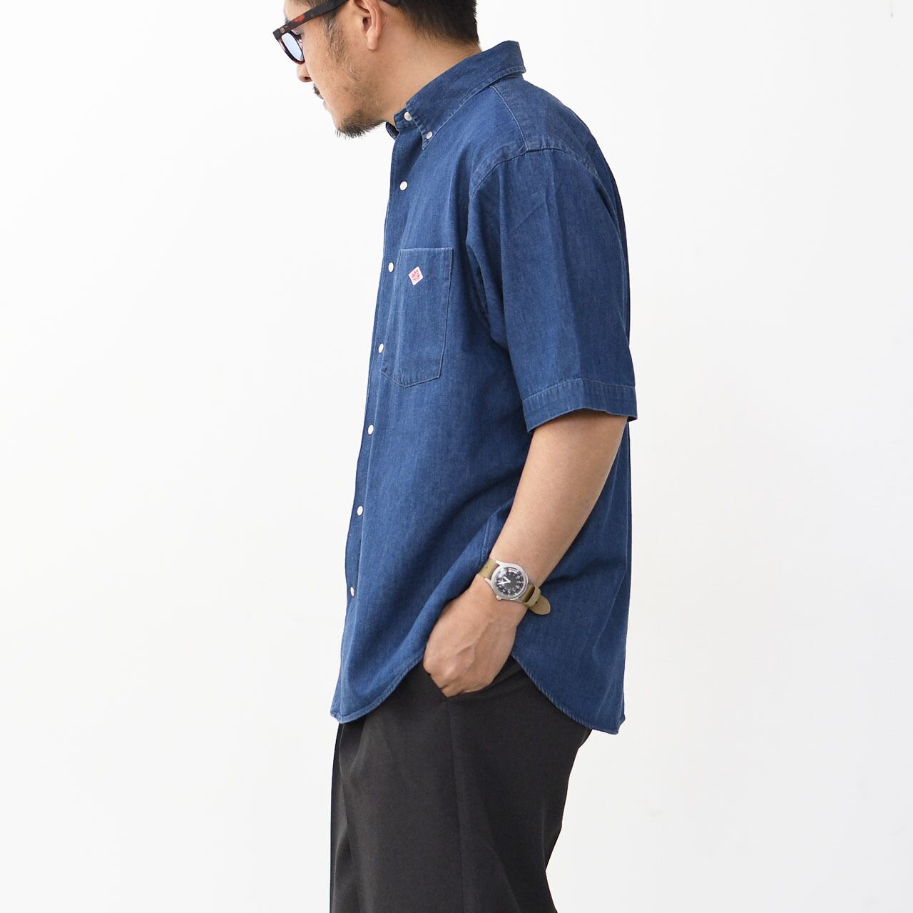 DANTON [ダントン] M DENIM DUNGAREE B.D. S/S SHIRT [DT-B0337DUG