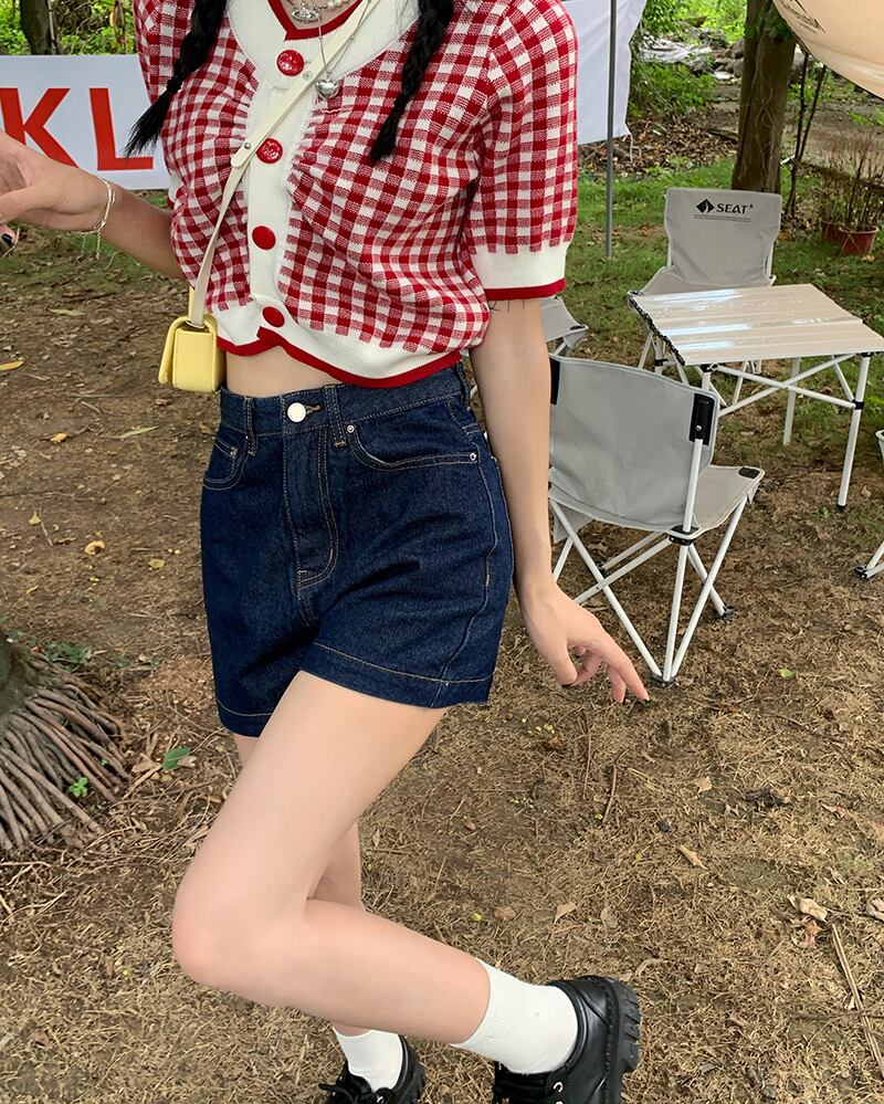 ウェストスリム薄手ジーンズ サマールーズショーツ パンツ 夏物 ブルマー モンロー10700887463