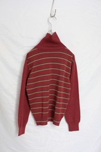 Border turtleneck knit