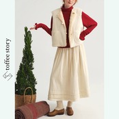 「まどろみベリーと月夜の羊」リバーシブルベストとコーデュロイスカートのセットアップ《P0324》