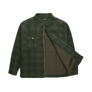 PASS PORT / WORKERS ZIP UP FLANNEL FOREST GREEN