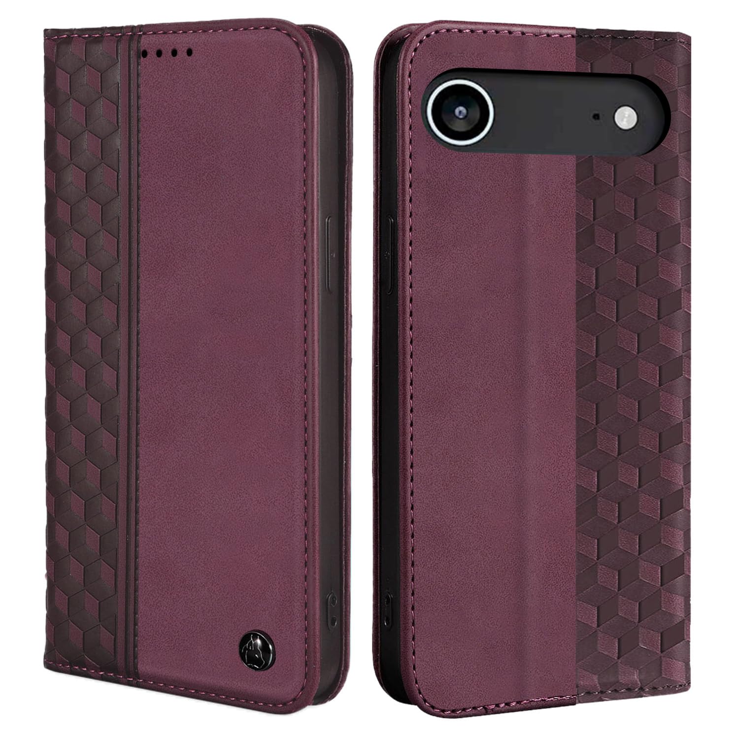 CASAFUNY 用の iphone17 air ケース 手帳型 耐衝撃 本革PUレザー 対応 アイフォン17air ケース 手帳型 お洒落 携帯カバー TPUソフト 落下防止 保護カバー カードポケット付き スマホケース 軽量 カード収納 横置き機能 マグネット(6.9インチ)クラレット