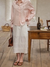 Provence Linen Blend Straight Skirt F0776