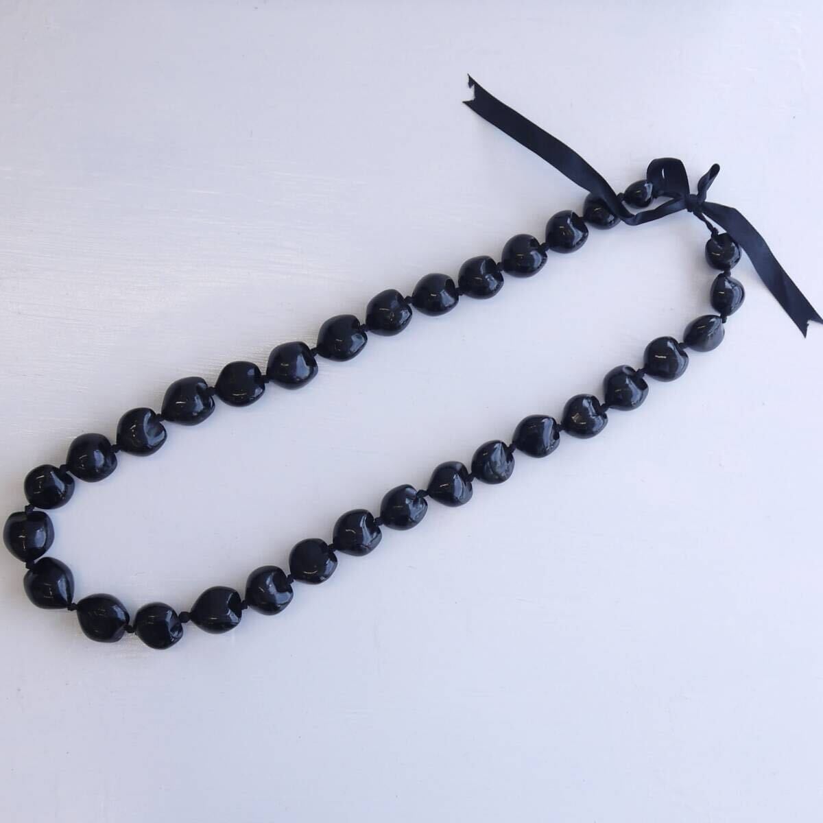 ★ハワイ直輸入★ククイレイ/ククイナッツ/フラダンス/Hula/kukui<ブラック/シャイン>