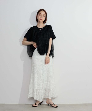 2605147 オーバーチュールスカラップTシャツ black