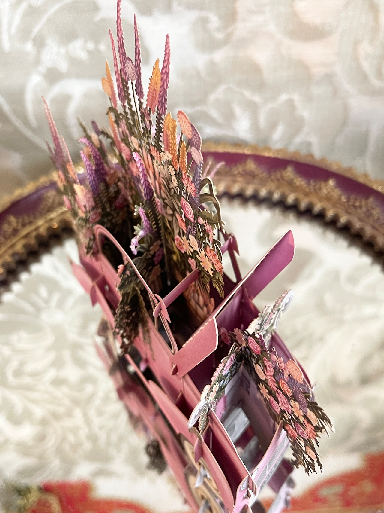 『Me & McQ ミーアンドマックキュー』ピンクの花車  ‘The Pink Flower’  3D グリーティングカード Card イギリスよりの画像08