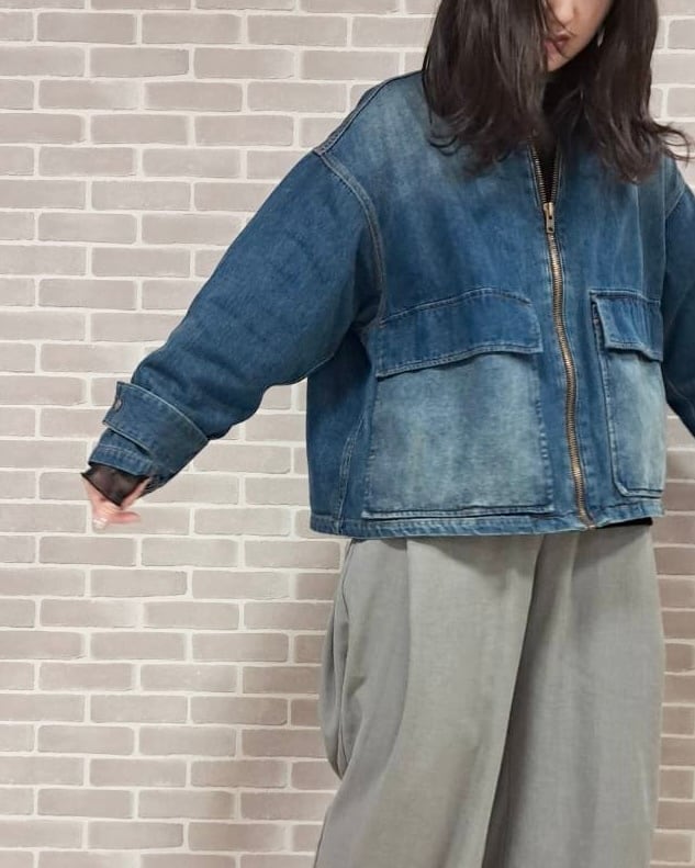 CYAN TOKYO BIGポケットデニムZIPブルゾン No.504358 ネイビー ブルー