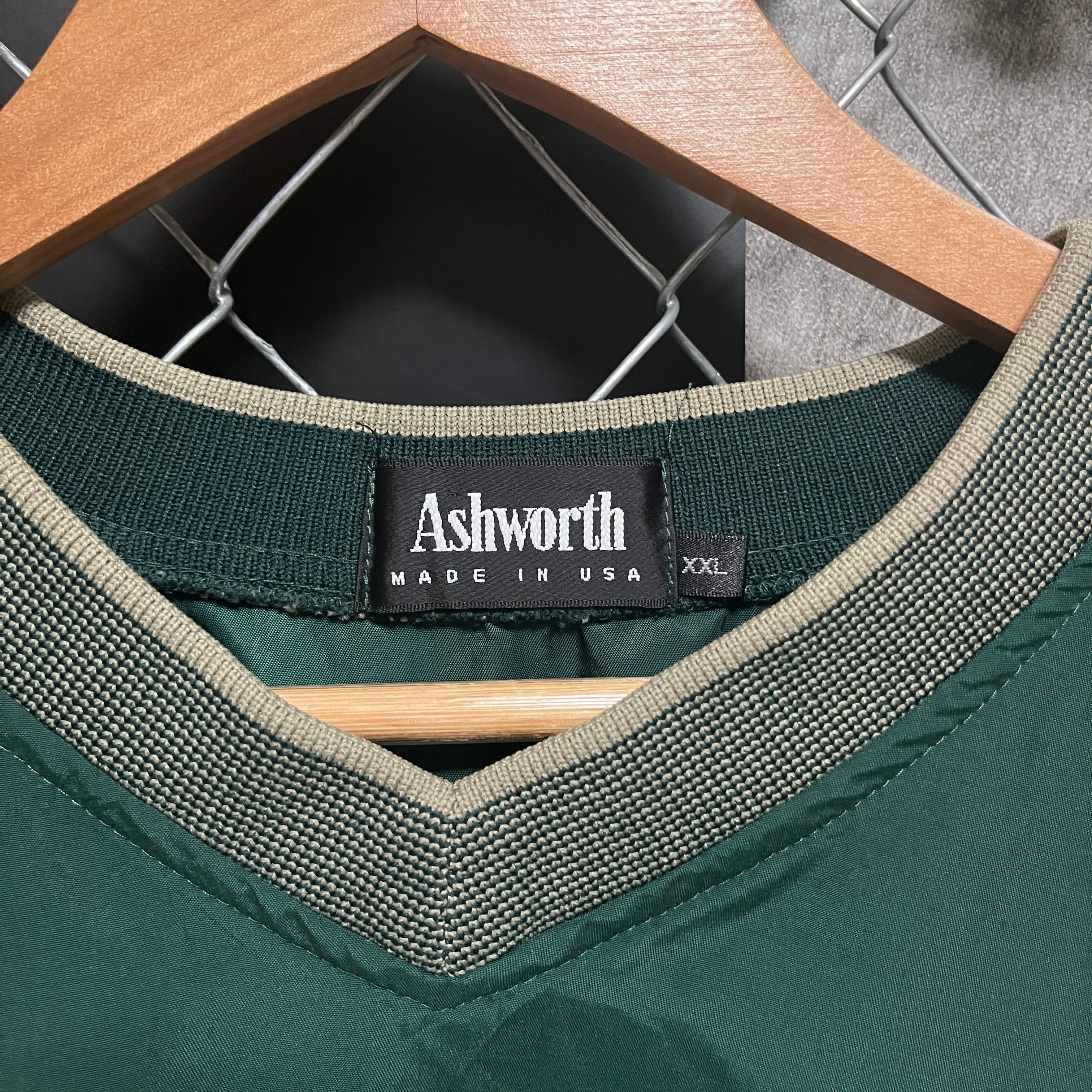 90's USA製 Ashworth ナイロンプルオーバー ゴルフ 古着 ヴィンテージ