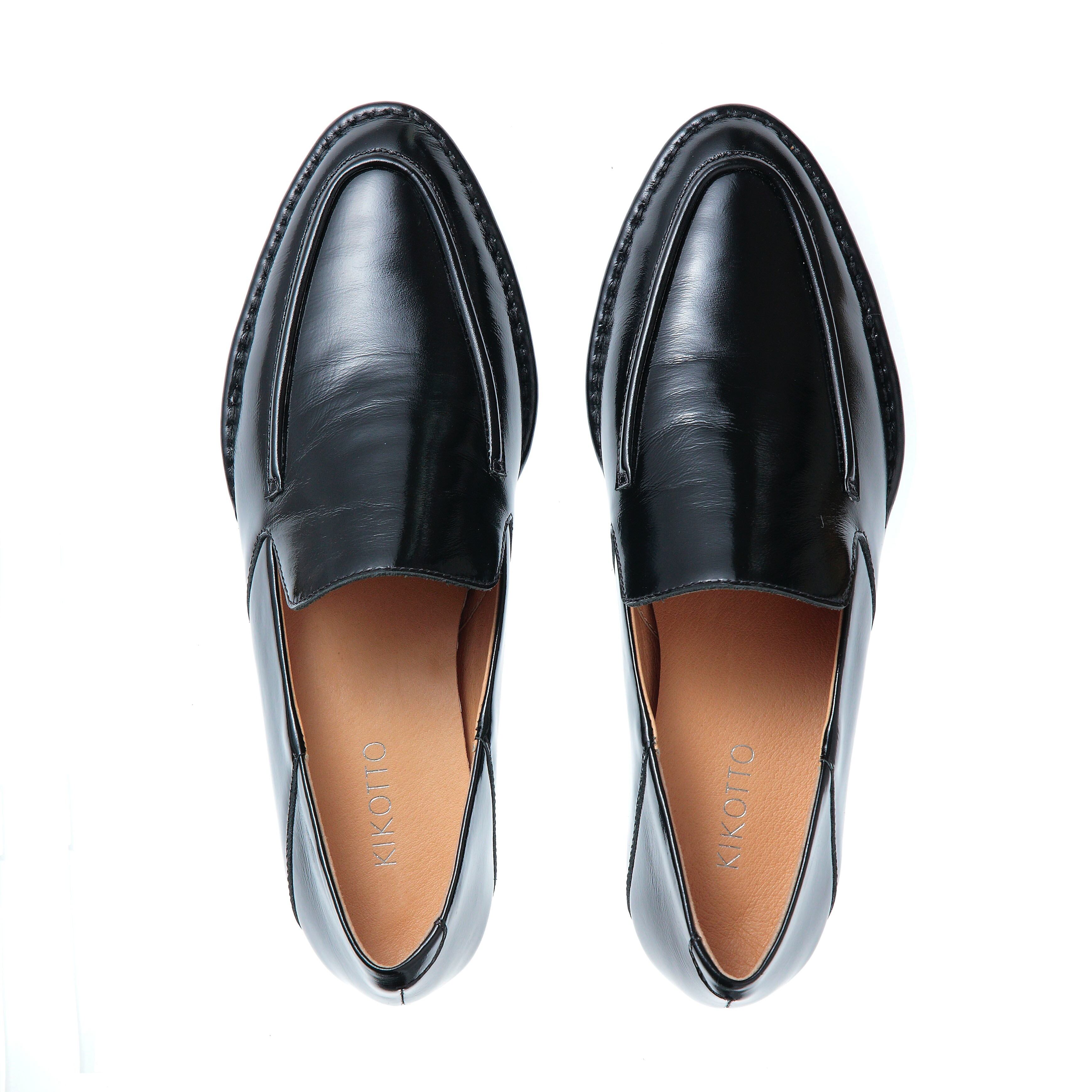 Almond Leather Loafer(艶ありブラック)KI-0014 | TINT TINT & KIKOTTO