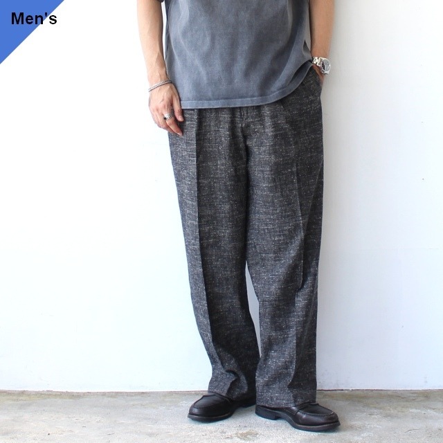 【26AW】FANTASTICDAYS  コットンネップワイドトラウザー 2PWIDE-M-263-01　（Black）