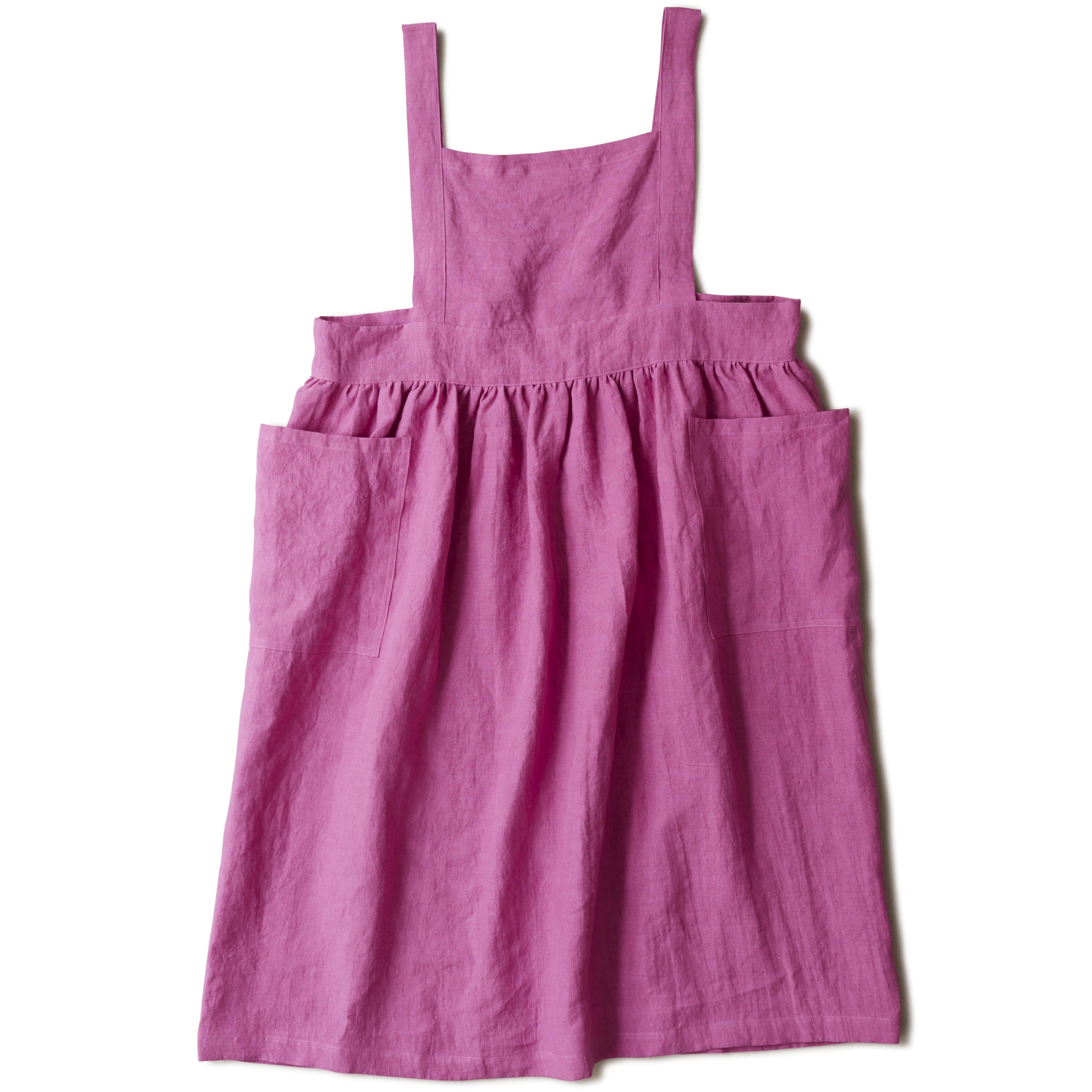 ピナフォアエプロン　pinafore apron / フラッフィリネン　fluffy linen /  pink