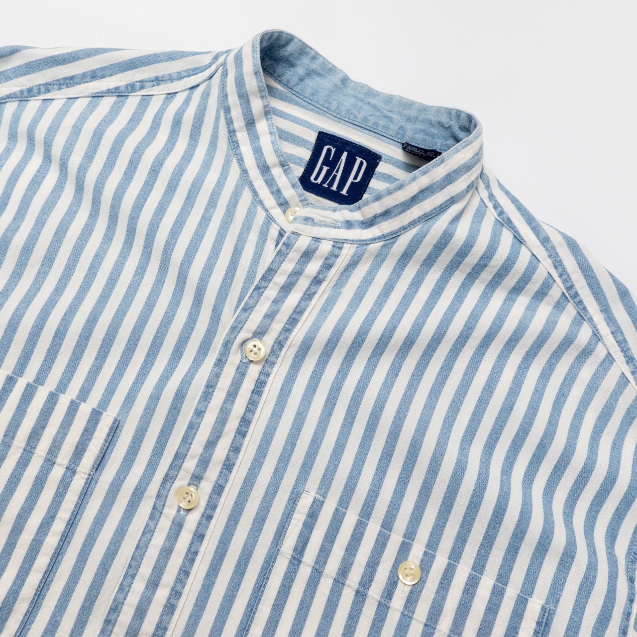 1990’s OLD GAP stripe band collar shirt