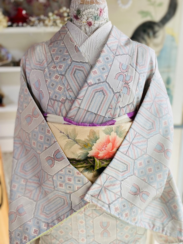 【新品 仕付け付き 正絹 紬】