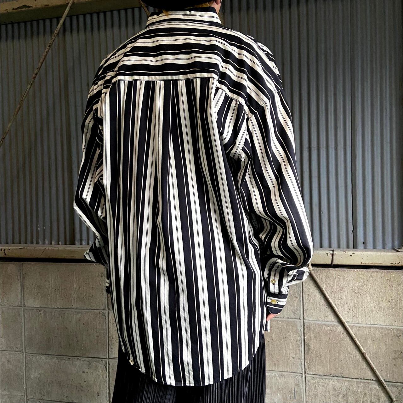 ビッグサイズ 90年代 BB CLASSICS 長袖 マルチストライプシャツ ワン