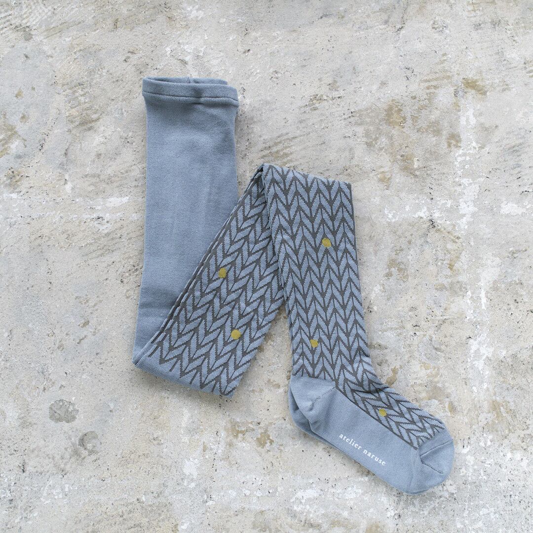 atelier naruse アトリエナルセ 【MODEL】コットン dot x herringbone タイツ