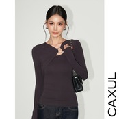 Ring Detail Twist Cut Top/2color