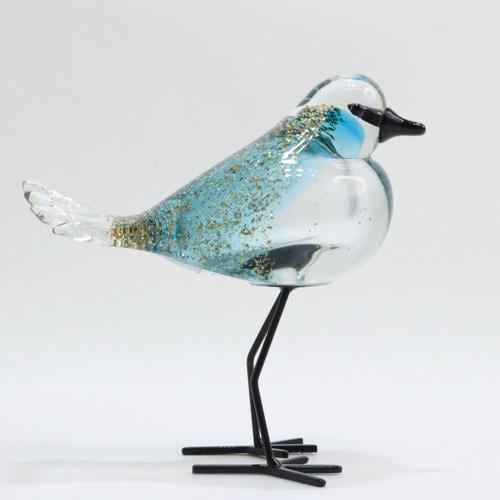 ガラス オブジェ おしゃれ バード ブルー 鳥 小鳥 置物 ガラス製