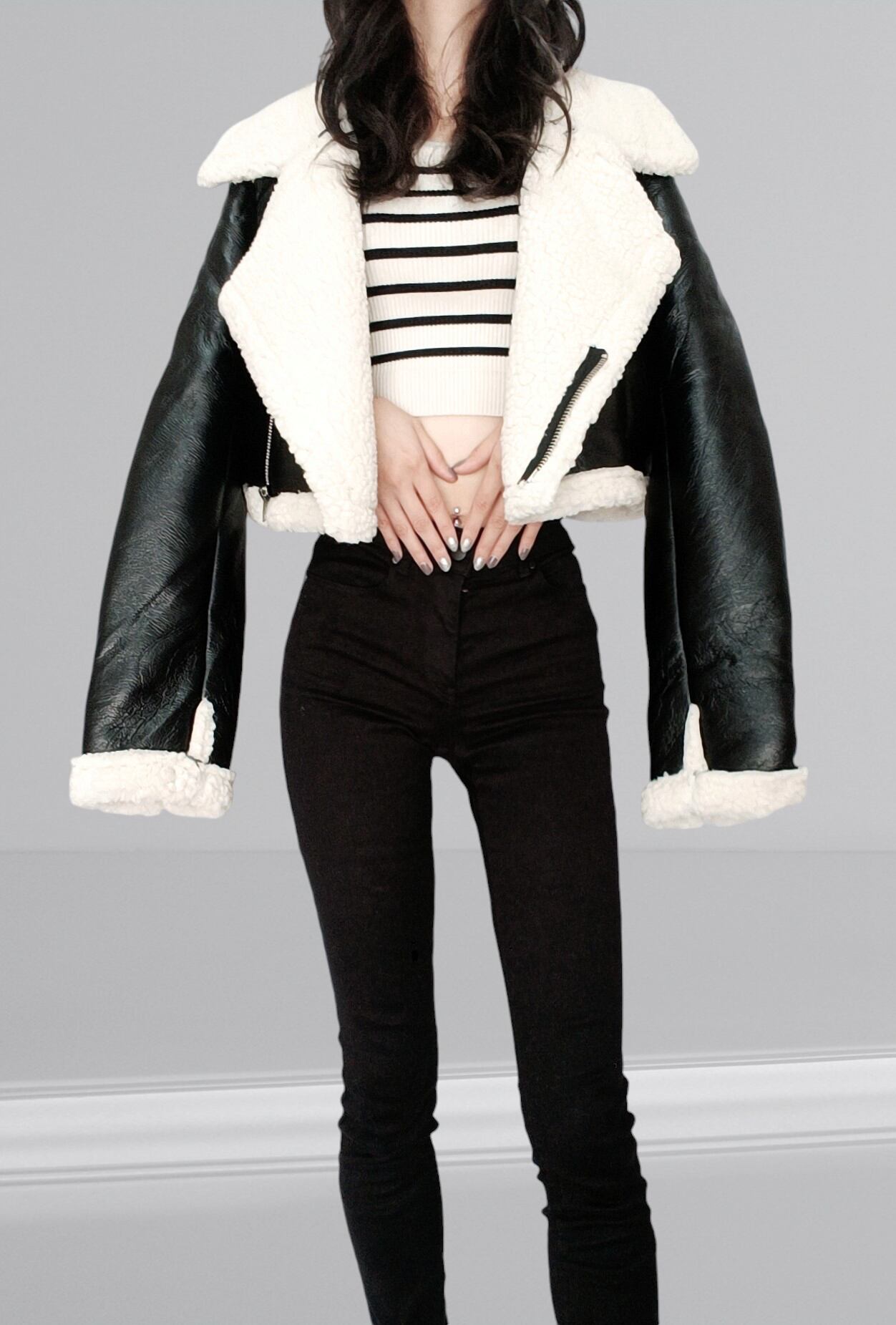 冬の革ジャケット