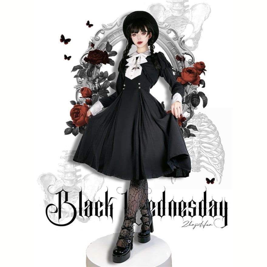 サブカル 服 地雷系 通販 セットアップ クラロリ ジャケット ワンピ クラシカル 上品 ゴスロリ 闇かわいい メイド服 COS コンカフェ