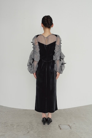 Draped Tulle Dress / BLUEGRAY