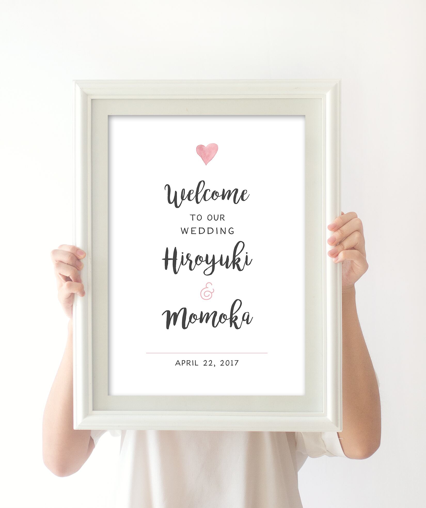 【シンプルハート】オーダーメイドウェルカムボード