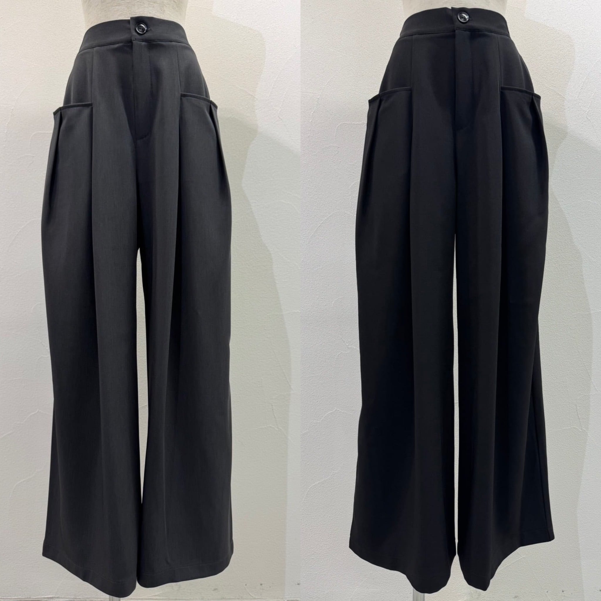 【 CYAN TOKYO 】Wタックストレートワイドパンツ