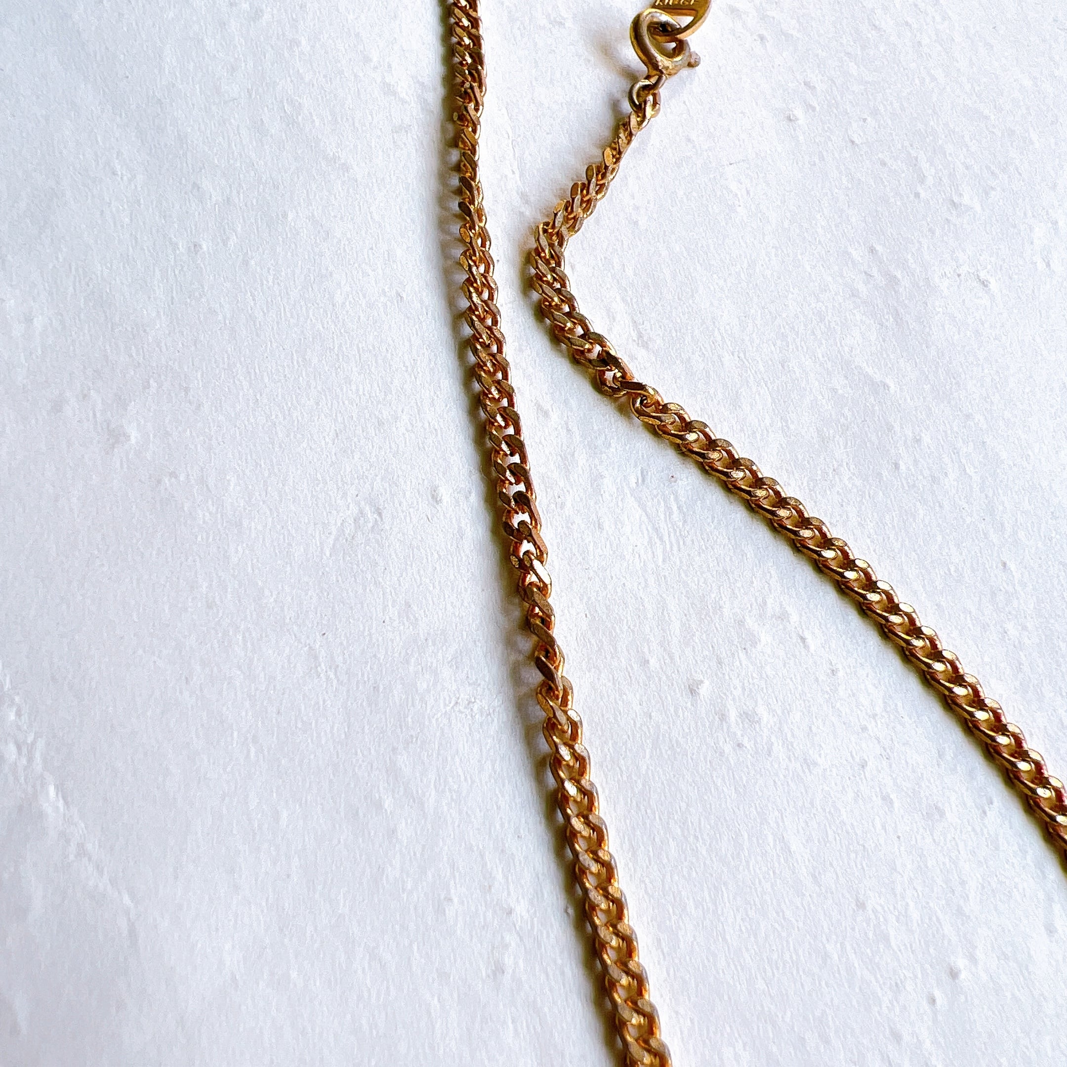 N208-ヴィンテージネックレス U.S.A. K18GF Gold tone flat chain