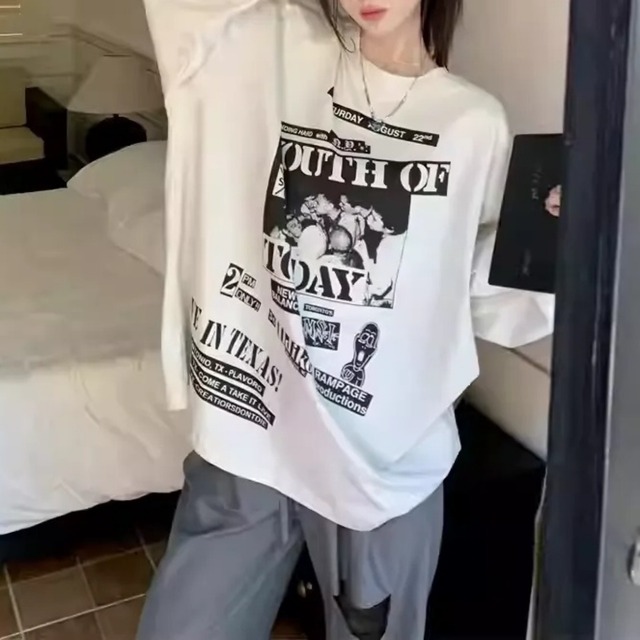 フォトコラージュプリントロングスリーブTシャツ 1col   R01857