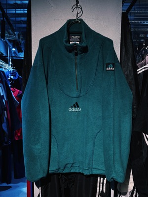 【D4C】90's"ADIDAS" equipment green color half zip fleece track jacket