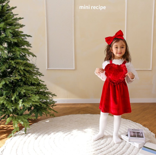 【即納】<minirecipe>  Velvet heart one-piece (S/M/L)