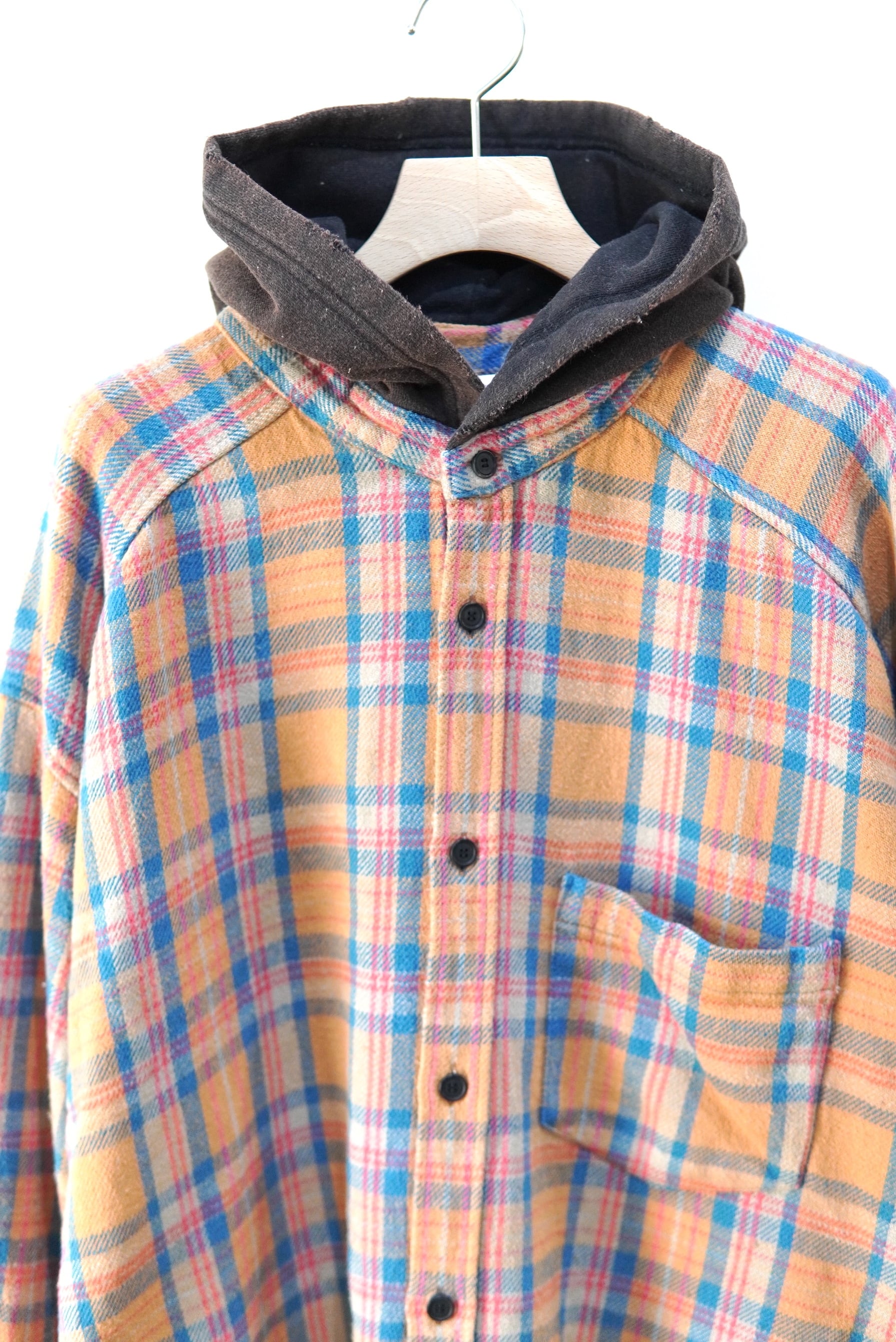 ANCELLM / NEL CHECK HOODIE SHIRT / ANC-SH67-B | POETRY