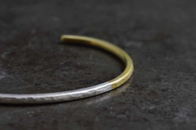 交バングル_3.0mm / silver brass［シルバー真鍮］