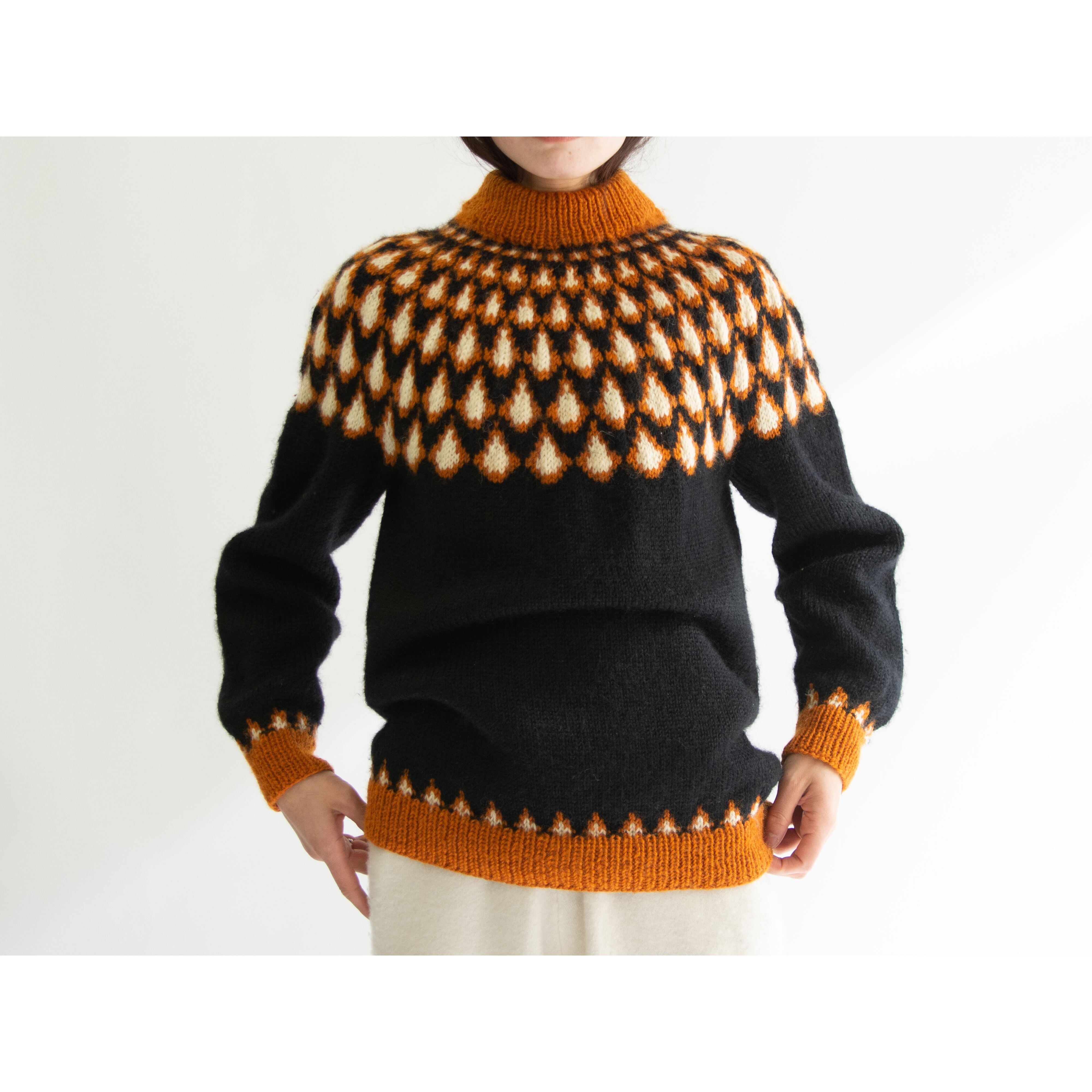 【Unknown Brand】Handknitted in Denmark Wool Nordic Sweater（デンマーク製 ハンドニット ウールノルディックセーター）