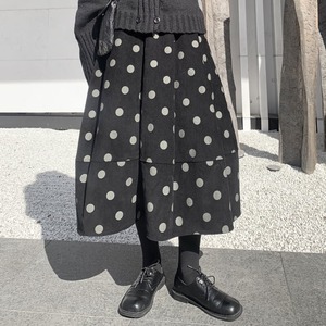 Corduroy Dot Balloon Skirt【TR3167】
